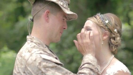 Marine Surpises his sister on her wedding day