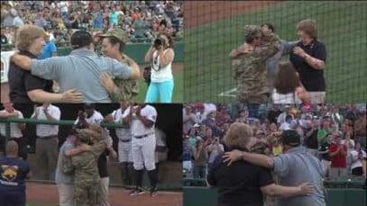 Surprise Military Homecoming at a Baseball Game!