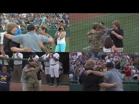 Surprise Military Homecoming at a Baseball Game!