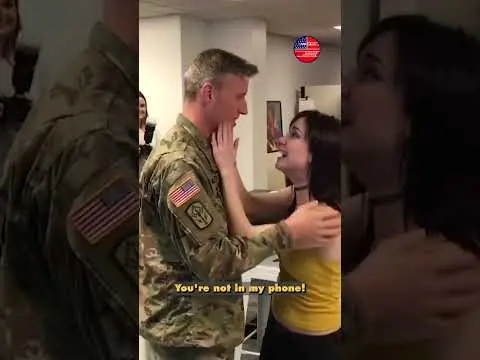 Soldier surprises radio DJ fiancee after 10-month deployment 🇺🇸 #shorts