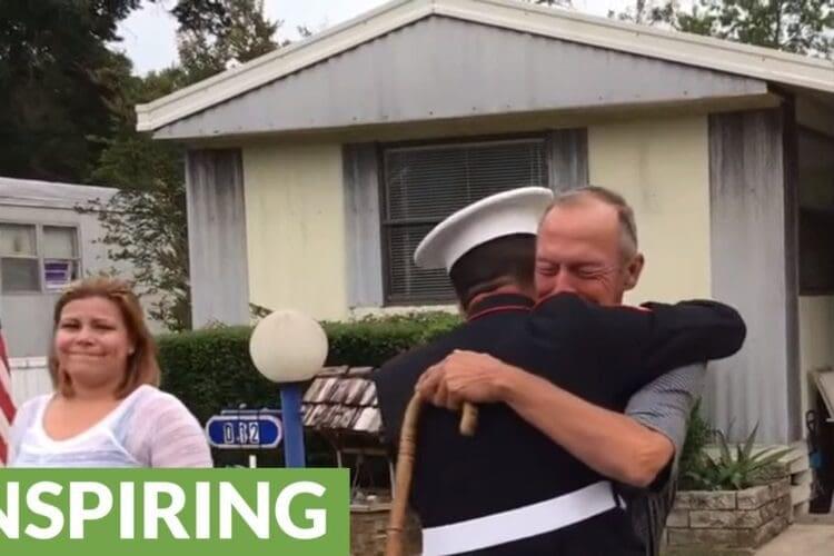 Marine surprises Marine grandfather for his birthday
