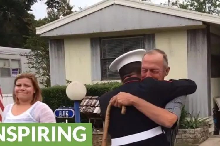 Marine surprises Marine grandfather for his birthday