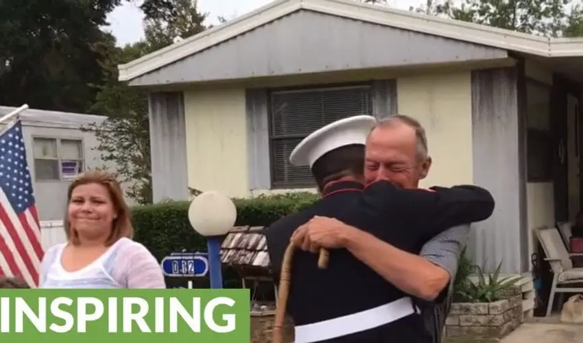 Marine surprises Marine grandfather for his birthday